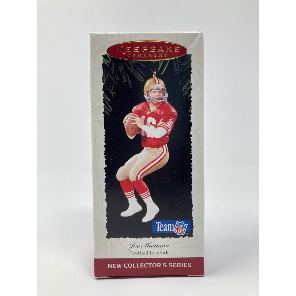 1995 Hallmark Keepsake Christmas Ornament Joe Montana NFL Football 49ers HOF